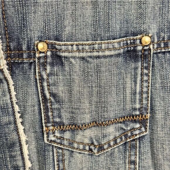 VTG Y2K Old Navy Women’s Faux Shearling Denim Trucker Jacket Size L - Picture 4 of 9